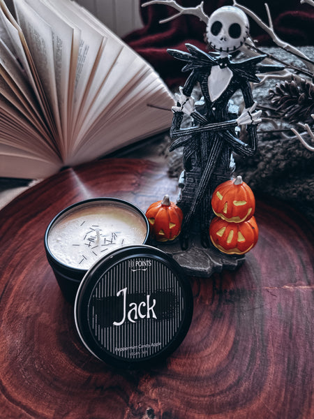 Jack & Sally - NBX Inspired Soy Candle - Scent: Sugar & Spice / Peppermint Candy Apple - Tin Duo