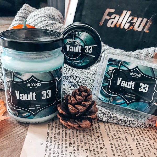 VAULT 33 - Fallout Inspired Soy Candle Scent Notes: Lemon + Lime