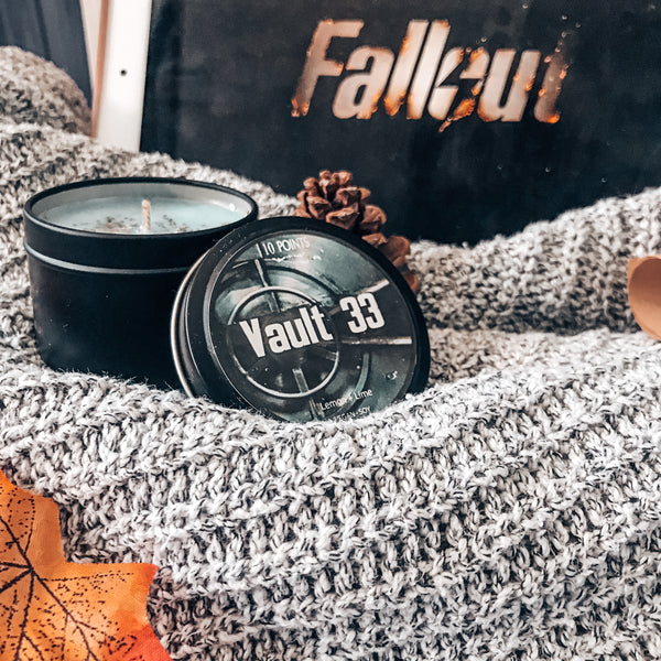 VAULT 33 - Fallout Inspired Soy Candle Scent Notes: Lemon + Lime