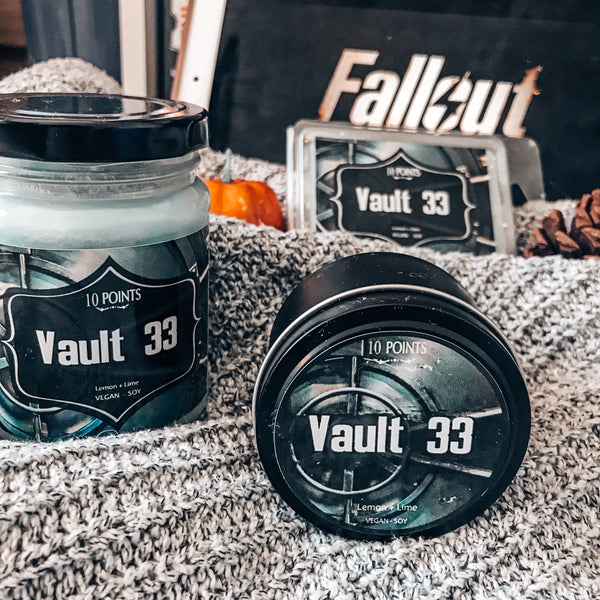 VAULT 33 - Fallout Inspired Soy Candle Scent Notes: Lemon + Lime