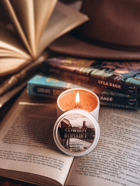 COWBOY ROMANCE  - Bookish Inspired Soy Candle Scent Notes: Raspberry Bourbon Lemonade